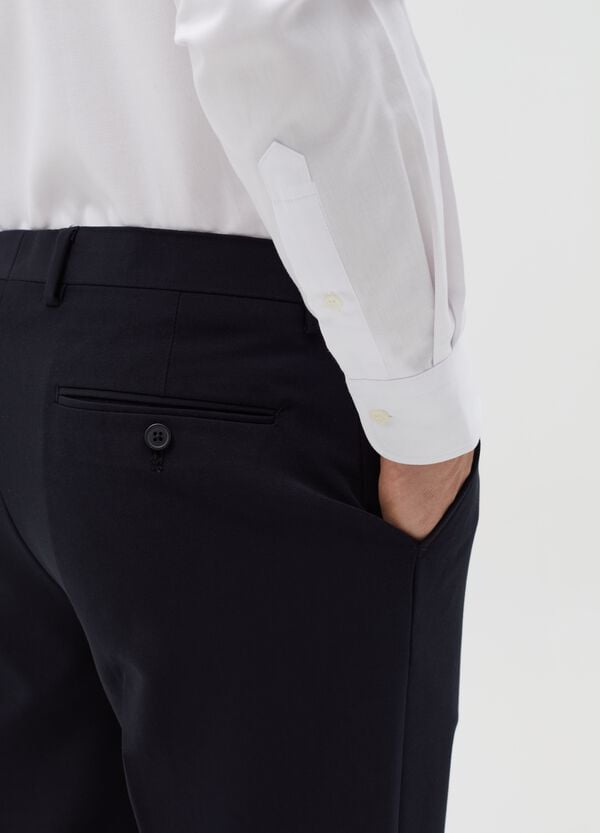 Ovs Camicia Regular Fit Easy Iron In Cotone Oxford Bianco