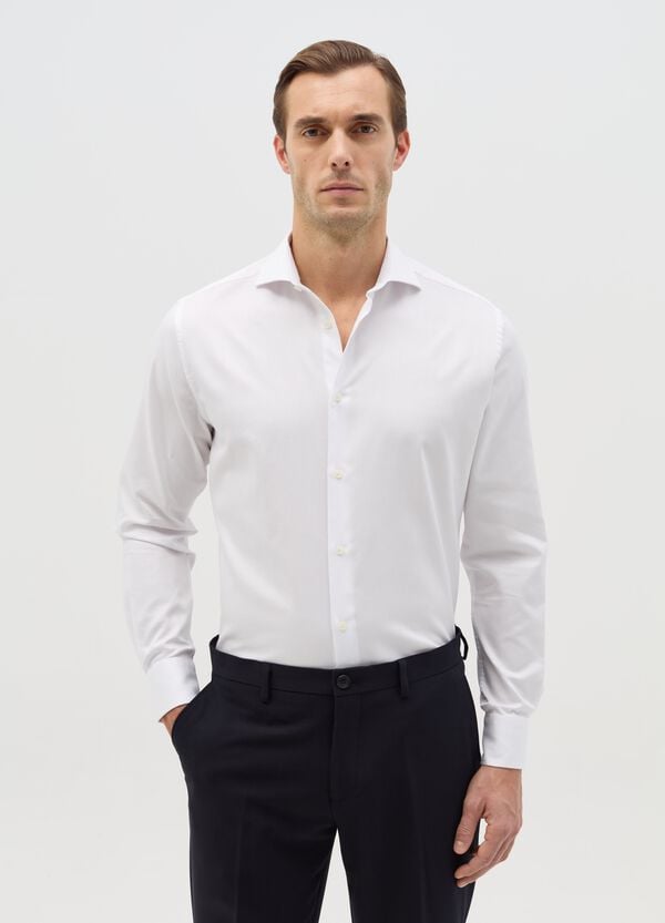Ovs Camicia regular fit easy iron in cotone oxford bianco