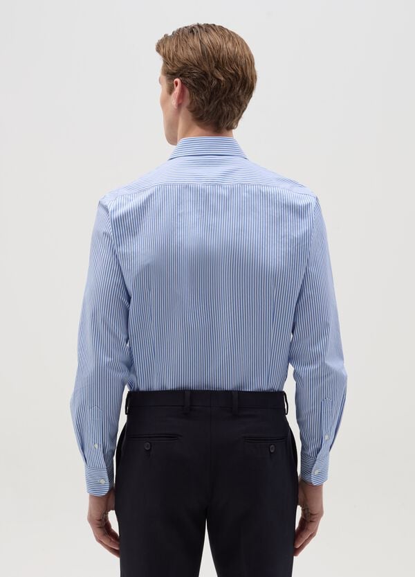 Ovs Camicia Slim Fit Easy Iron A Righe Bianche E Blu