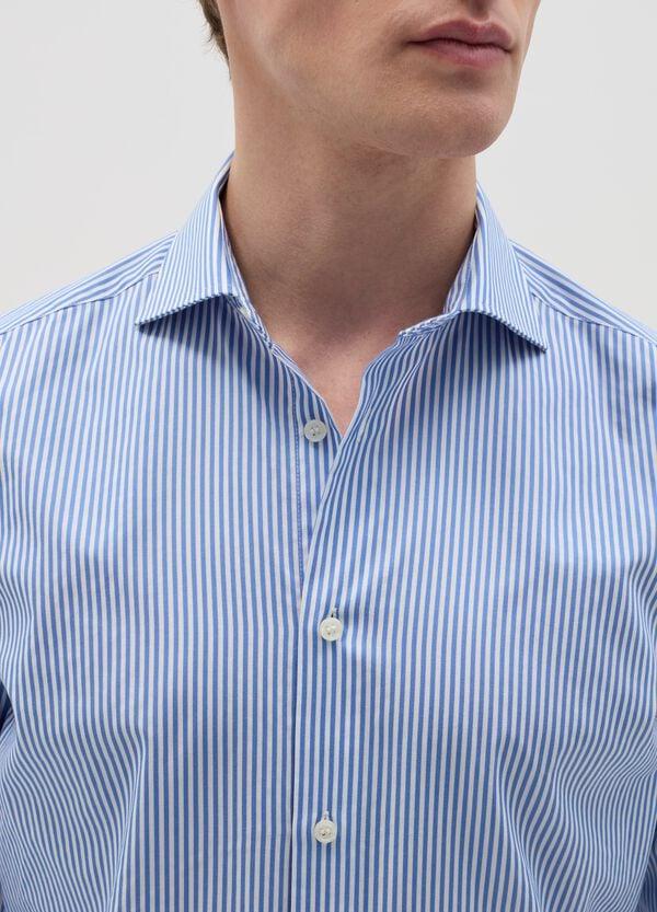 Ovs Camicia Slim Fit Easy Iron A Righe Bianche E Blu