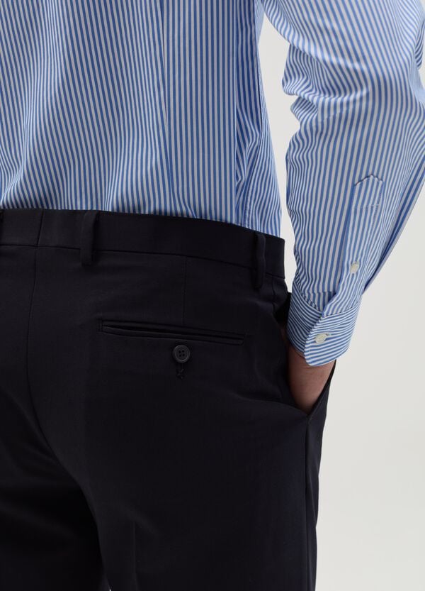 Ovs Camicia Slim Fit Easy Iron A Righe Bianche E Blu