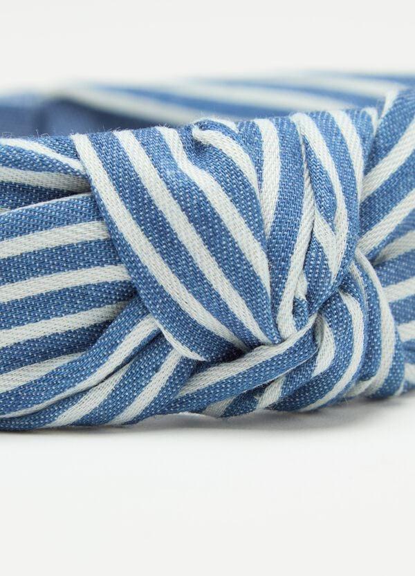 Ovs Cerchietto Per Capelli Con Nodo A Righe Bianco E Blu