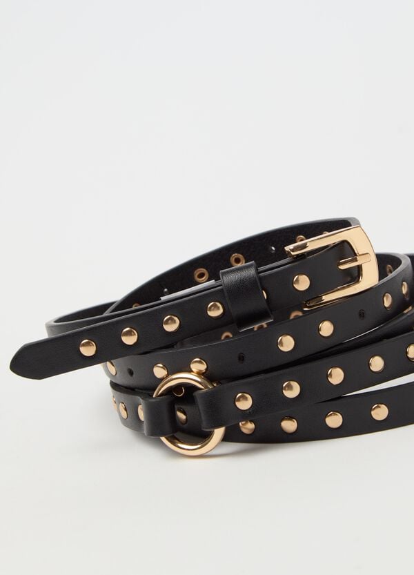 Ovs Cintura Sottile A Doppia Fascia Con Micro Borchie