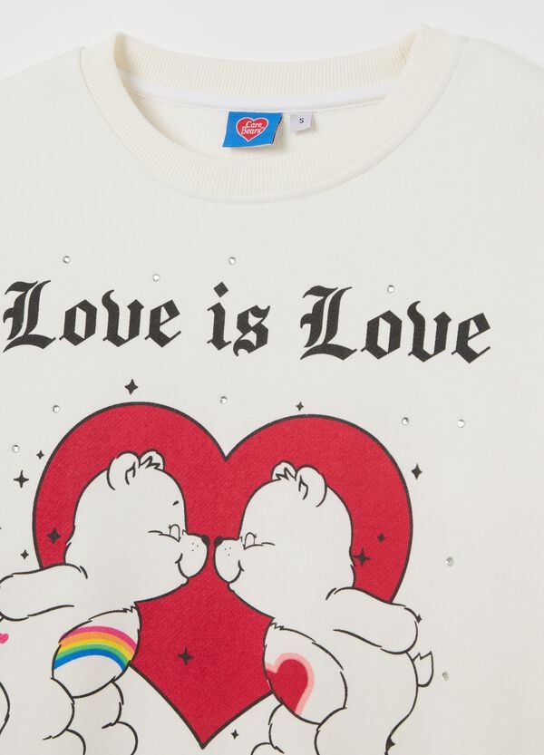 Ovs Felpa Bianca In French Terry Con Stampa Care Bears