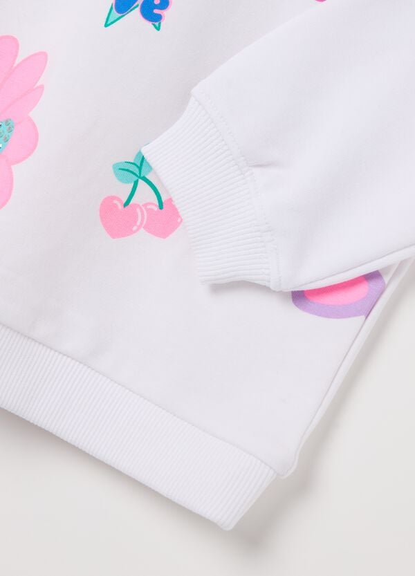 Ovs Felpa Con Strass E Stampa Fiori Con Occhiali Da Sole