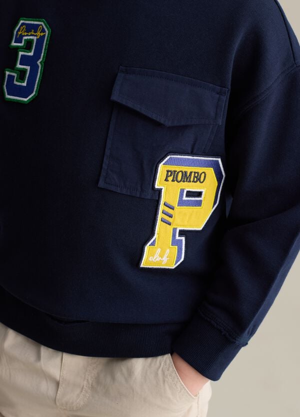 Ovs Felpa In Cotone Con Cappuccio E Patch Lettering