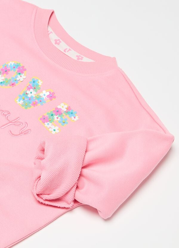 Ovs Felpa In French Terry Con Applicazione Fiorellini