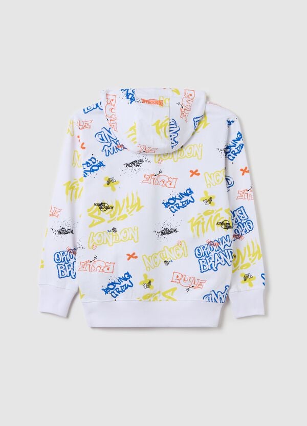 Ovs Felpa In French Terry Con Cappuccio E Stampa Logo