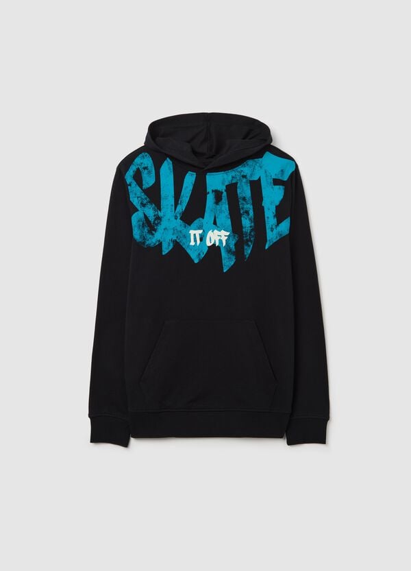 Ovs Felpa in French Terry con cappuccio "Skate it OFF"