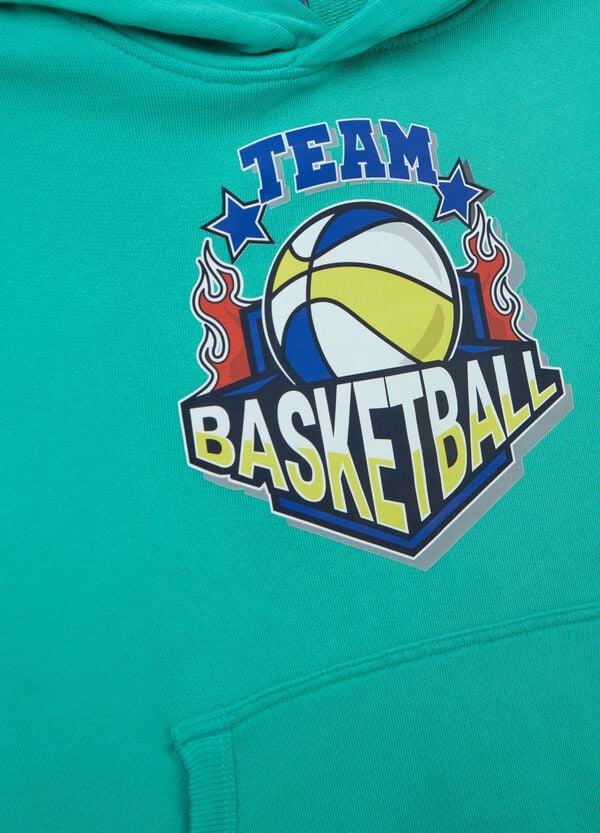 Ovs Felpa In French Terry Con Cappuccio "Team Basketball"