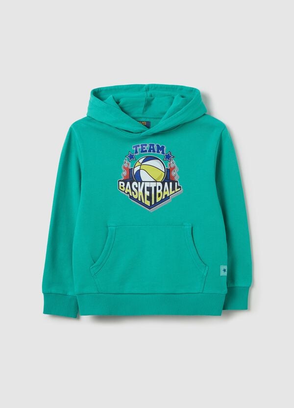 Ovs Felpa in French Terry con cappuccio "Team Basketball"