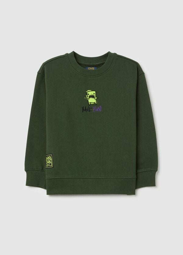 Ovs Felpa in French Terry con ricamo mostriciattolo