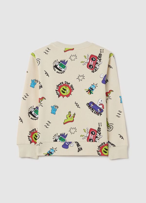 Ovs Felpa In French Terry Con Stampa Stile Graffiti