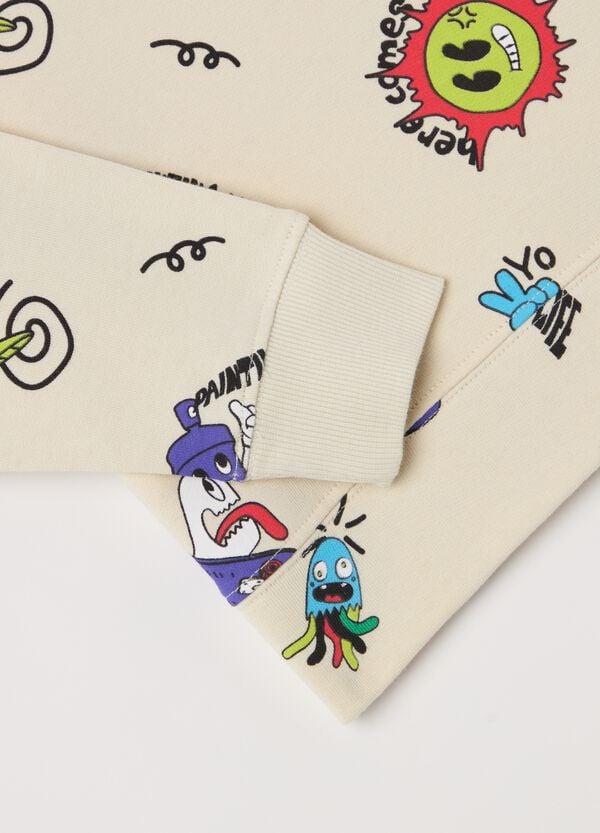Ovs Felpa In French Terry Con Stampa Stile Graffiti