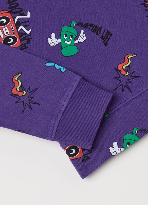 Ovs Felpa In French Terry Con Stampa Stile Graffiti