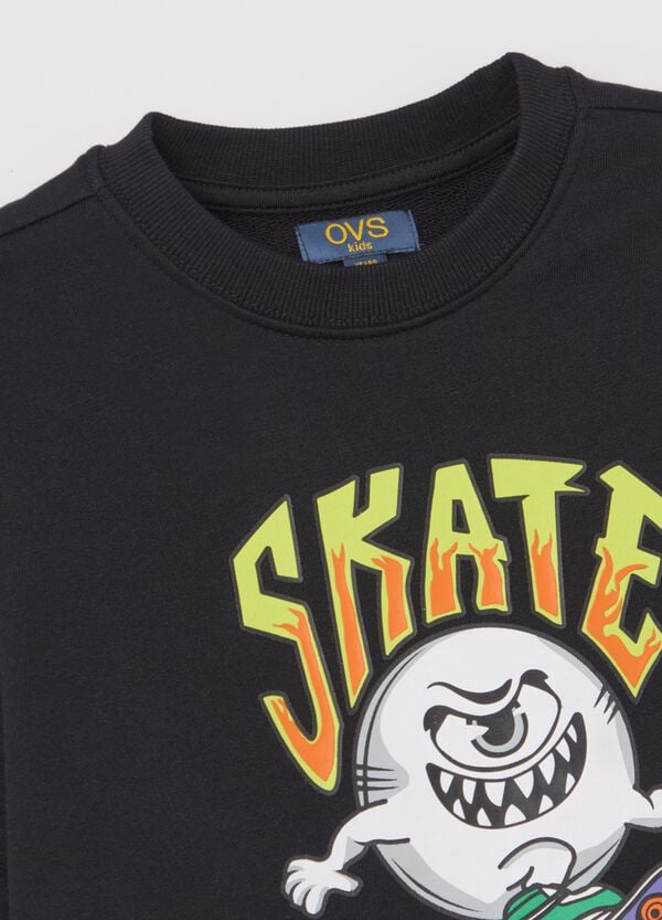 Ovs Felpa In French Terry Stampa Mostriciattolo Skater