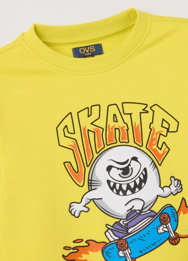Ovs Felpa In French Terry Stampa Mostriciattolo Skater
