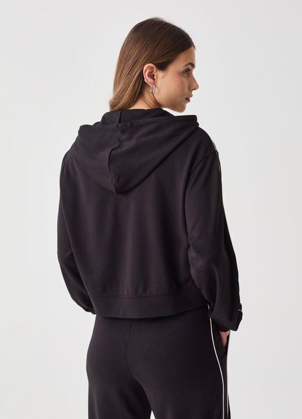 Ovs Full-zip Crop Con Cappuccio E Piping ALTAVIA STUDIO