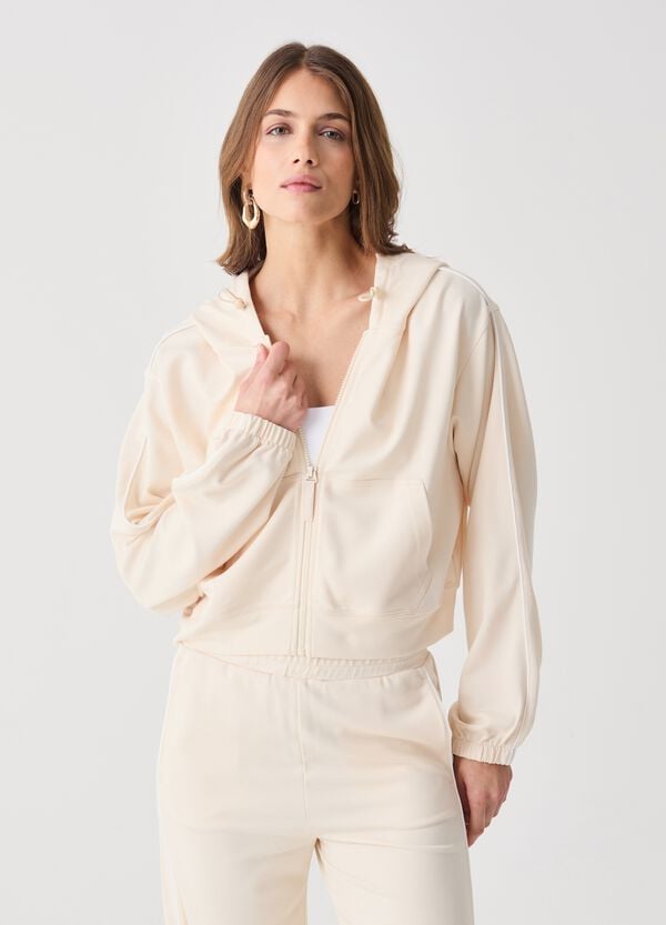 Ovs Full-zip crop con cappuccio e piping ALTAVIA STUDIO