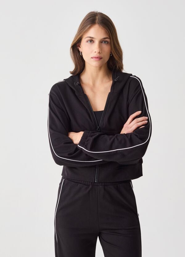 Ovs Full-zip crop con cappuccio e piping ALTAVIA STUDIO