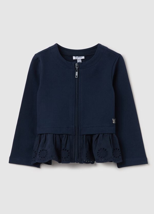 Ovs Full-zip in French Terry con applicazione sangallo