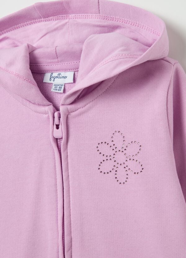 Ovs Full-zip In French Terry Con Cappuccio E Strass