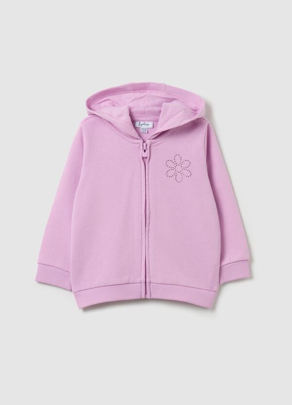 Ovs Full-zip in French Terry con cappuccio e strass