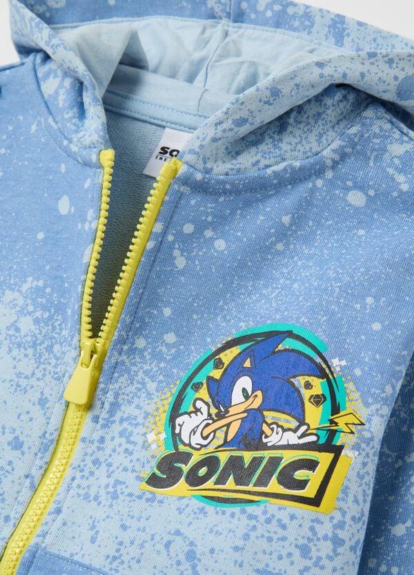 Ovs Full-zip In French Terry Con Cappuccio Stampa Sonic