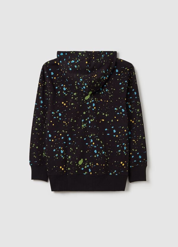 Ovs Full-zip In French Terry Con Stampa Macchie Di Vernice