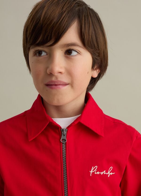 Ovs Giacca In Cotone Ricamo Logo E Patch "Team Club Member"