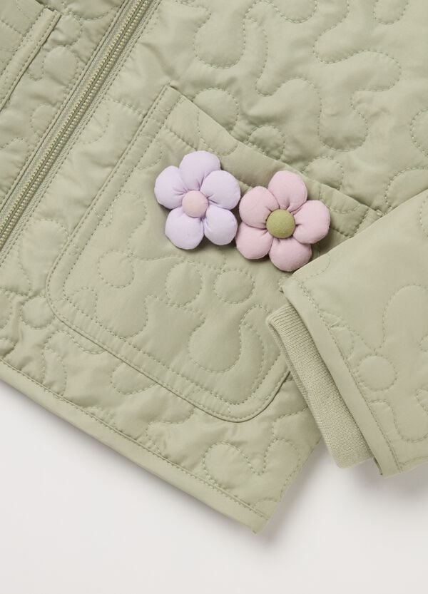 Ovs Giacca Trapuntata Con Cappuccio E Fiori Applicati
