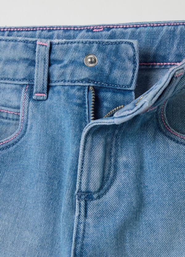 Ovs Jeans Flare Fit Cinque Tasche Con Ricamo Minnie