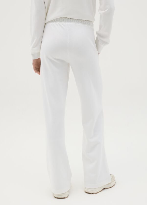 Ovs Joggers Bianchi A Campana Con Coulisse E Stampa Logo