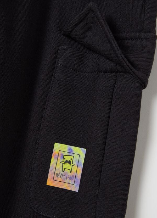 Ovs Joggers Cargo Con Coulisse E Stampa Mostriciattolo