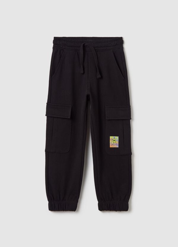 Ovs Joggers cargo con coulisse e stampa mostriciattolo