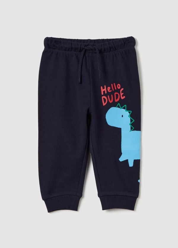 Ovs Joggers in cotone con coulisse e stampa "Hello DUDE"