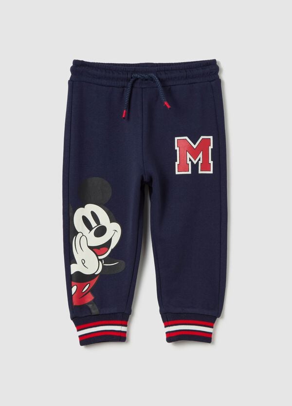 Ovs Joggers in cotone con coulisse e stampa Topolino