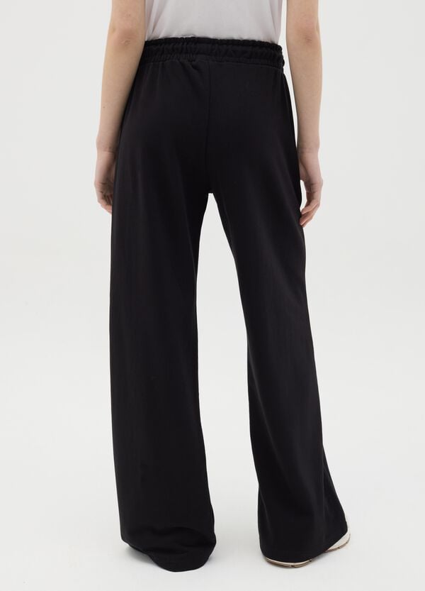 Ovs Joggers Neri A Campana Con Coulisse E Stampa Logo