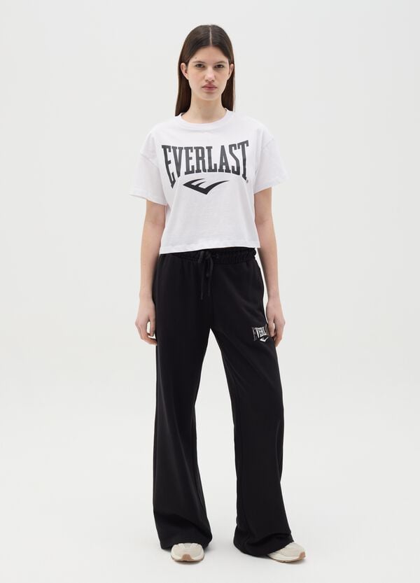 Ovs Joggers neri a campana con coulisse e stampa logo