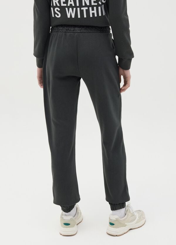 Ovs Joggers Neri Con Profili Elasticati E Stampa Logo