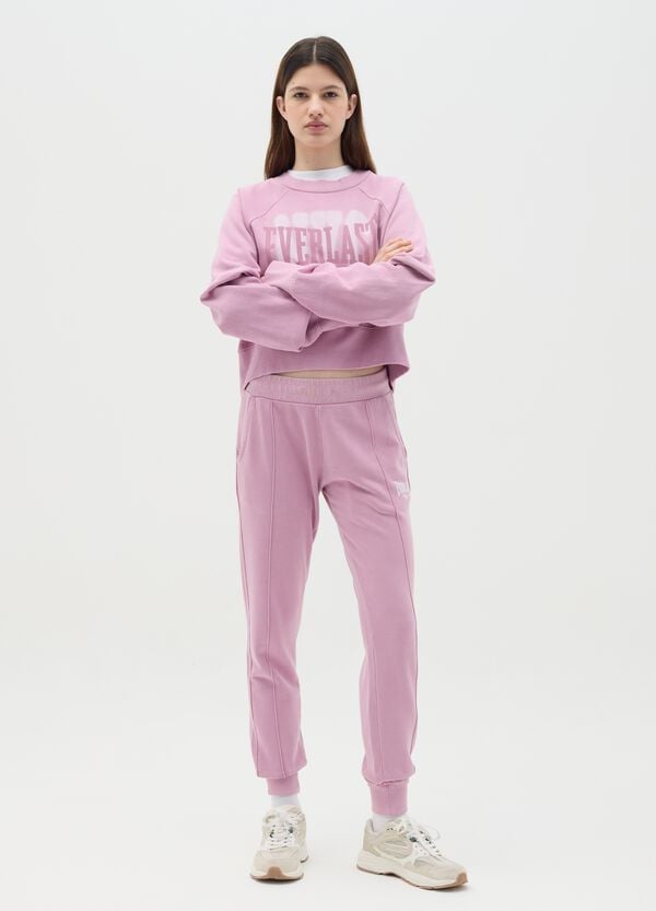 Ovs Joggers rosa con profili elasticati e stampa logo