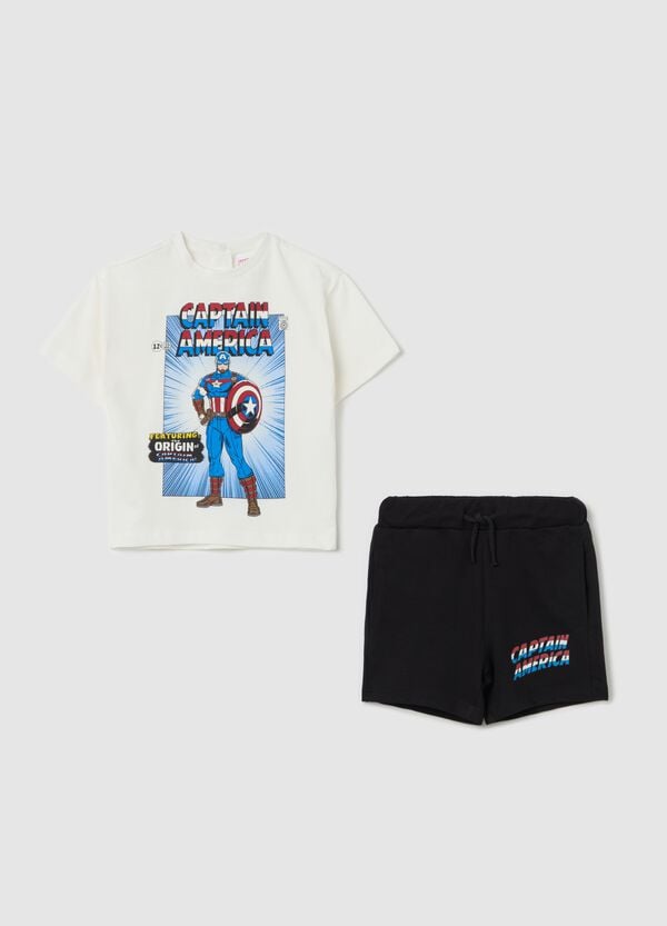 Ovs Jogging set in cotone con stampa Captain America