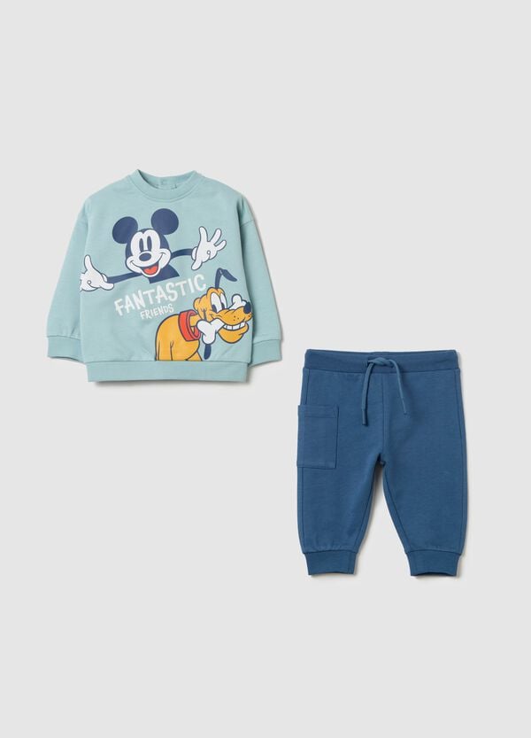 Ovs Jogging set in cotone con stampa Topolino e Pluto
