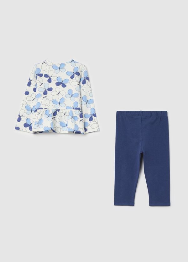 Ovs Jogging Set In Cotone Stretch Con Stampa Farfalle