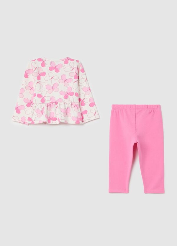 Ovs Jogging Set In Cotone Stretch Con Stampa Farfalle