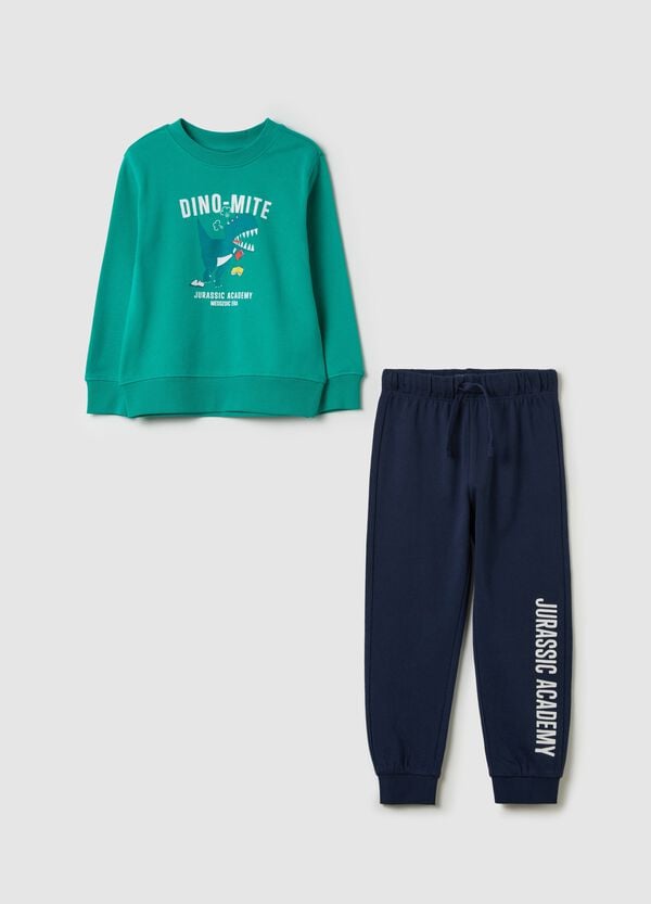 Ovs Jogging set in felpa con stampa "Jurassic Academy"