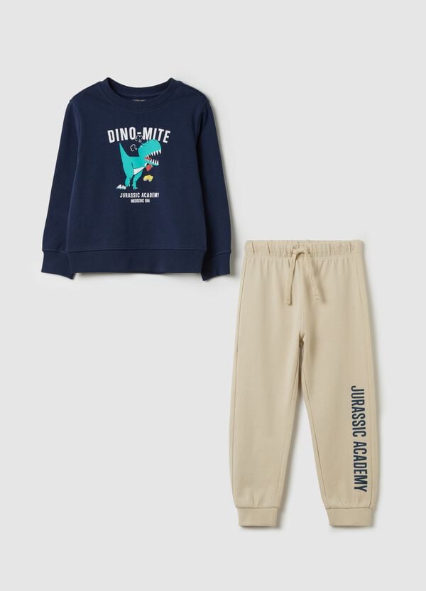 Ovs Jogging set in felpa con stampa "Jurassic Academy"