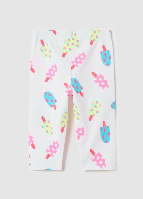 Ovs Leggings A Tre Quarti In Cotone Stretch Con Stampa