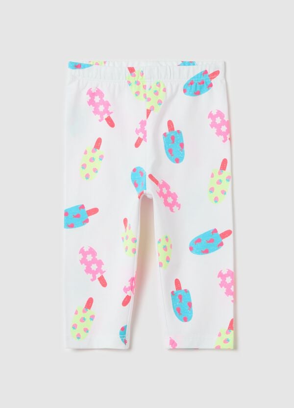 Ovs Leggings a tre quarti in cotone stretch con stampa