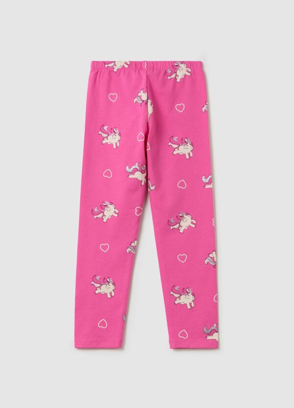 Ovs Leggings In Cotone Stretch Con Stampa Glitterata
